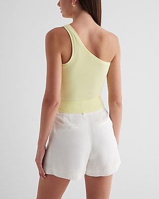 Fitted Ribbed One Shoulder Cropped Tank - image 3