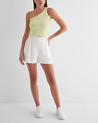 Fitted Ribbed One Shoulder Cropped Tank - image 5