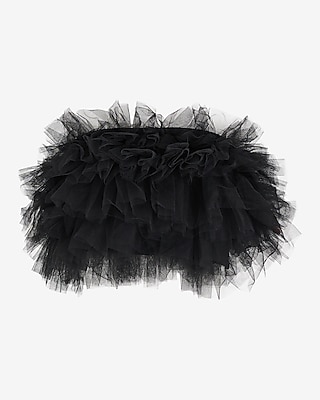 EX ORGANZA TUBE TOP 8610749:PITCH BLACK:S
