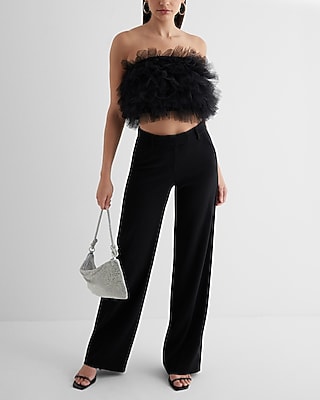 EX ORGANZA TUBE TOP 8610749:PITCH BLACK:S