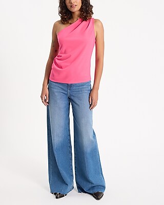Pleated One Shoulder Tank - image 3