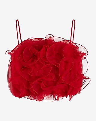 Mesh Rosette Cropped Cami