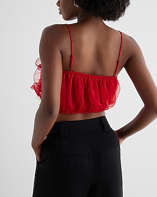 Mesh Rosette Cropped Cami