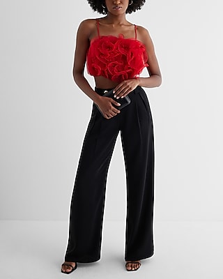 Mesh Rosette Cropped Cami