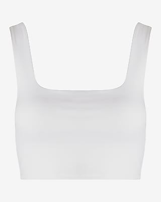 Body Contour High Compression Square Neck Cropped Tank With Bra Cups