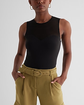 Body Contour High Compression High Neck Mesh Bodysuit