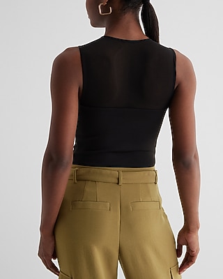 Body Contour High Compression High Neck Mesh Bodysuit