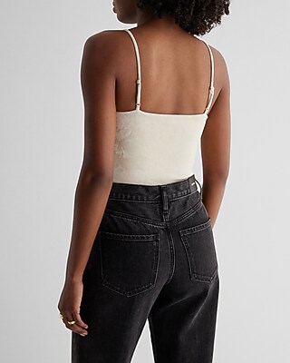 Body Contour Crushed Velvet V-Neck Bustier Bodysuit