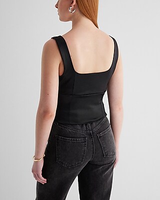 Body Contour Satin Square Neck Tank - image 2