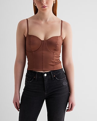 Body Contour Satin Corset Cami With Bra Cups
