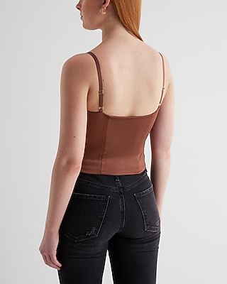 Body Contour Satin Corset Cami With Bra Cups
