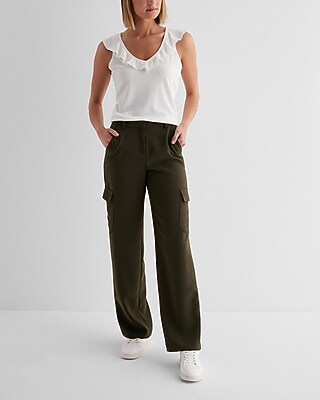 Ribbed V-Neck Ruffle Tank - image 4