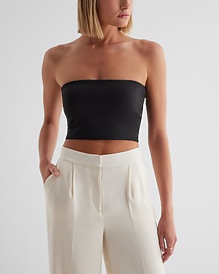 Body Contour High Compression Cropped Tube Top With Bra Cups