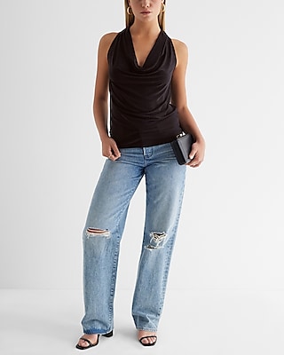 Draped Cowl Neck Racerback Tank