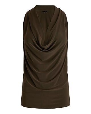 Draped Cowl Neck Racerback Tank