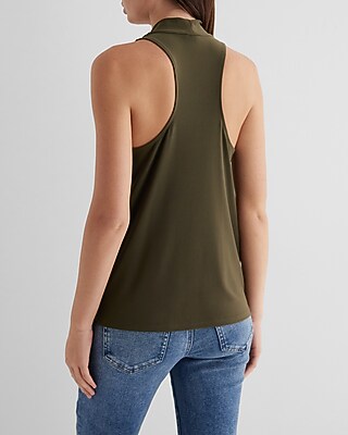 Draped Cowl Neck Racerback Tank