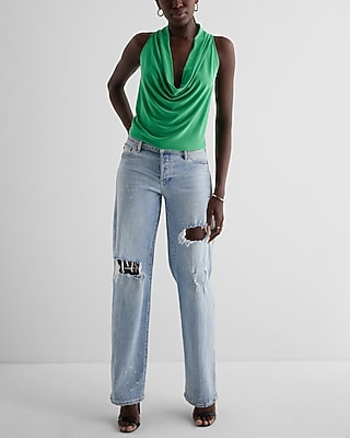 Draped Cowl Neck Racerback Tank