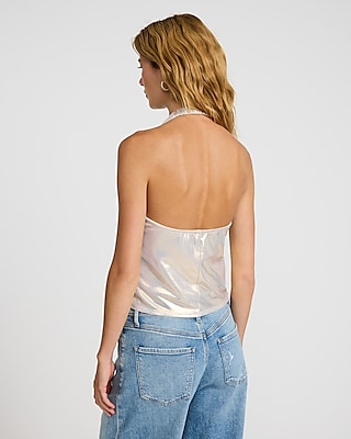 Shine Cowl Halter Neck Tank