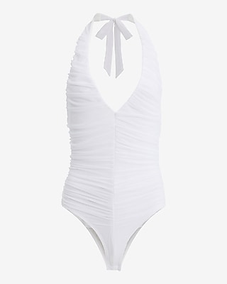 Ruched Halter Neck Bodysuit