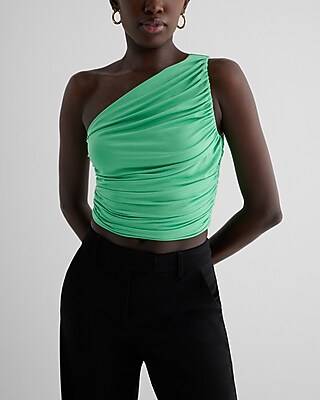 Body Contour Compression Ruched One Shoulder Tank