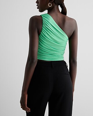 Body Contour Compression Ruched One Shoulder Tank