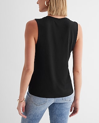 Supersoft Relaxed Crew Neck Twist Front Tank