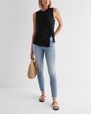 Supersoft Relaxed Crew Neck Twist Front Tank