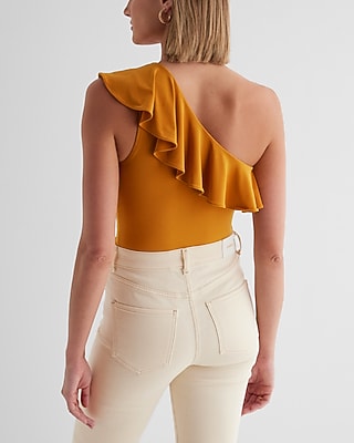 Fitted One Shoulder Ruffle Tank - image 3