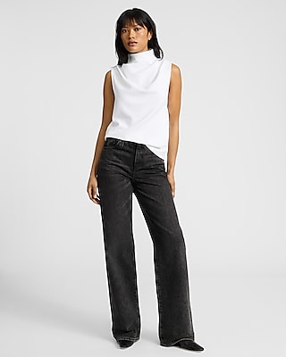 Skimming Draped Mock Neck Tank