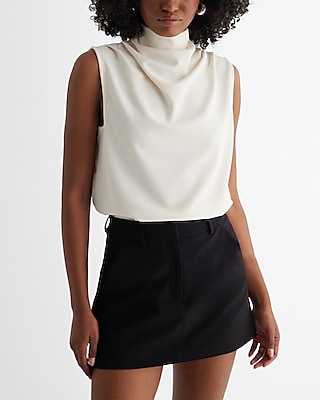 Skimming Draped Mock Neck Tank | Express