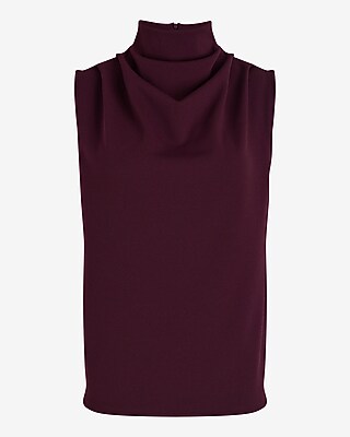 Skimming Draped Mock Neck Tank