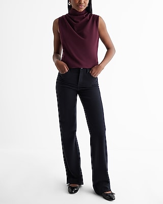 Skimming Draped Mock Neck Tank