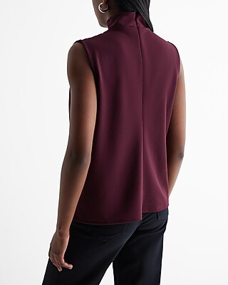 Skimming Draped Mock Neck Tank