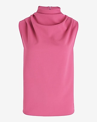 Skimming Draped Mock Neck Tank