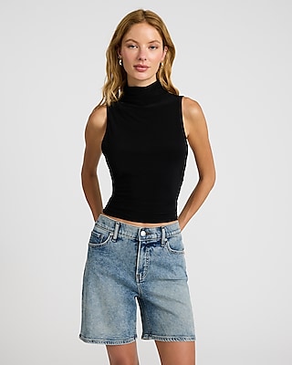 Mock Neck Mesh Bodysuit | Express