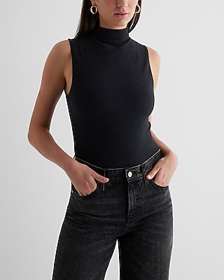 Body Contour Cozy Mock Neck Sleeveless Bodysuit