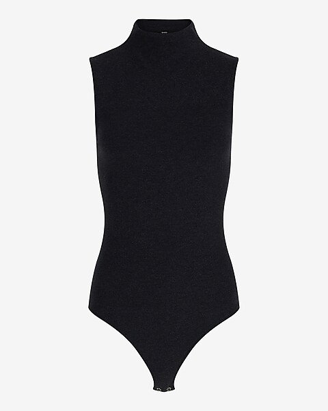 Mercede Bodysuit - Plunge Neck Bodysuit in Black