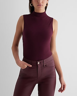 Women's Fashion Bodysuit Brown Solid Crew Neck Sleeveless Tight Shirt –  KesleyBoutique