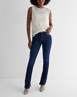 Skimming Mesh Crew Neck Pleated Tank - image 5