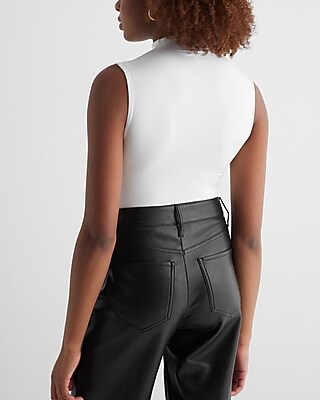 Body Contour Compression Mock Neck Cutout Cropped Tank