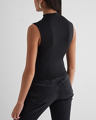 Body Contour Compression Mock Neck Cutout Cropped Tank