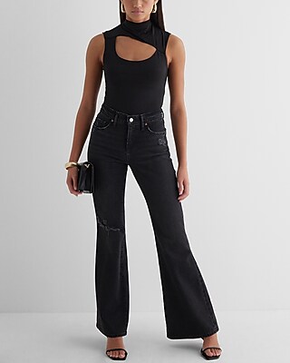 Body Contour Compression Mock Neck Cutout Cropped Tank