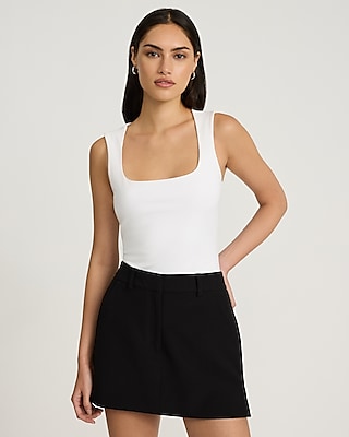 Body Contour Stretch Cotton Square Neck Tank