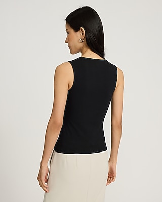 Body Contour Stretch Cotton Square Neck Tank