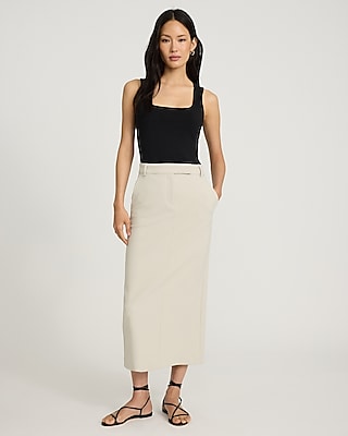 Body Contour Stretch Cotton Square Neck Tank