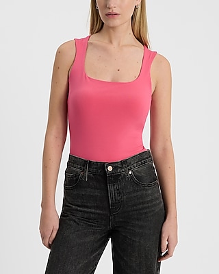 Body Contour Stretch Cotton Square Neck Tank