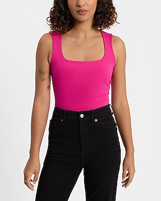 Body Contour Light Compression Stretch Cotton Square Neck Tank