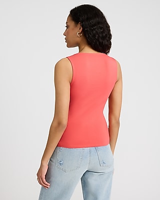 Body Contour Stretch Cotton Square Neck Tank