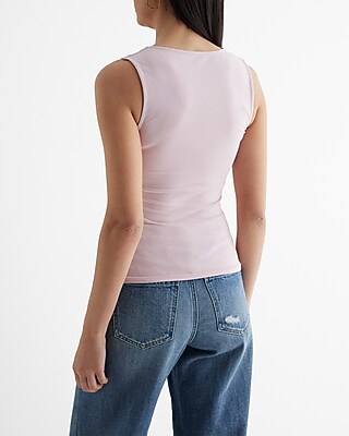 Body Contour Stretch Cotton Square Neck Tank - image 2