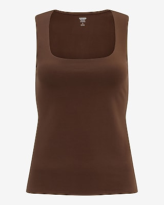 Body Contour Light Compression Stretch Cotton Square Neck Tank